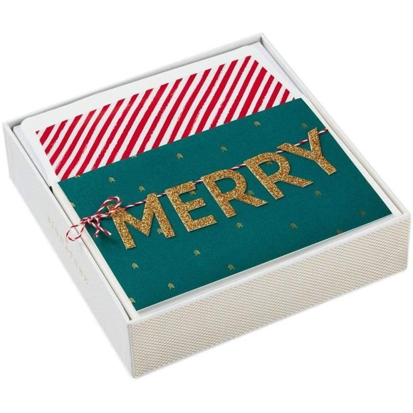 HMK Christmas Boxed Cards - Signature Merry On Cord - Picture 4 of 4